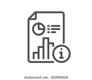 Zeilensymbol melden. Unterschrift des Forschungsdokuments. Informationssymbol für Datenanalyse. Qualitätsdesign-Element. Berichtssymbol im linearen Stil. Bearbeitbarer Strich. Vektorgrafik