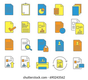 Report line icons. Vector illustration.
