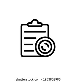 Report line vector icon. Survey to do list icon suitable for info graphics, websites and print media and interfaces.