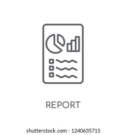 Report linear icon. Modern outline Report logo concept on white background from Business and analytics collection. Suitable for use on web apps, mobile apps and print media.