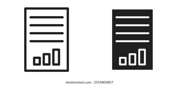 Report liner icon vector set.