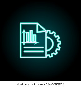 Icono de neón de administración de informes. Línea delgada simple, vector de contorno de iconos de inicio para ui y ux, sitio web o aplicación móvil