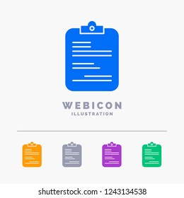 report, medical, paper, checklist, document 5 Color Glyph Web Icon Template isolated on white. Vector illustration