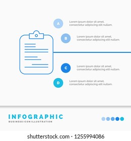 report, medical, paper, checklist, document Infographics Template for Website and Presentation. Line Blue icon infographic style vector illustration