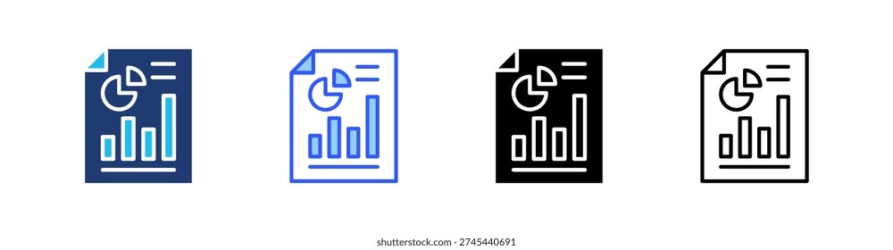 Report Multi Style Icon Set Vector