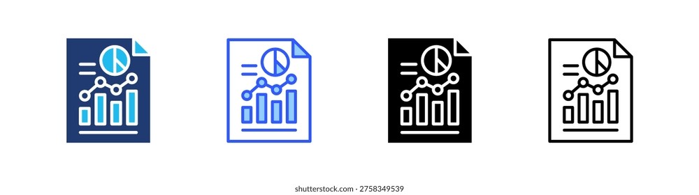 Report Multi Style Icon Set Vector