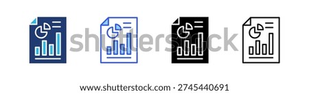 Report Multi Style Icon Set Vector