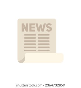 Report news paper icon flat vector. Web page. Daily story isolated