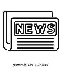 Report news paper icon outline vector. Web page. Daily story