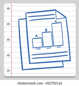 Report Office Notebook School Doodle Icon Hand Made Notebook vector illustration sketch.