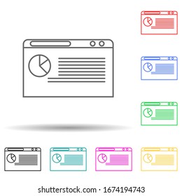 report on the browser multi color style icon. Simple thin line, outline vector of web icons for ui and ux, website or mobile application