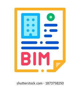 report on building information modeling icon vector. report on building information modeling sign. color symbol illustration