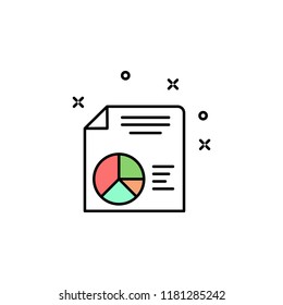 report on paper colored icon. Element of colored business chart icon for mobile concept and web apps. Colored report on paper icon can be used for web and mobile on white background