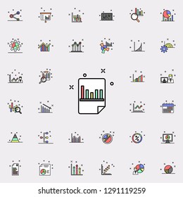 report on paper colored icon. Business charts icons universal set for web and mobile