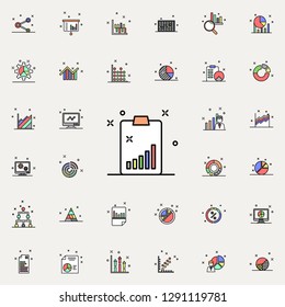 report on paper colored icon. Business charts icons universal set for web and mobile