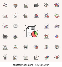 report on paper pie colored icon. Business charts icons universal set for web and mobile
