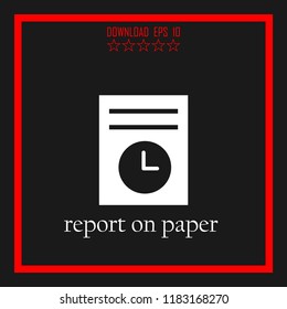 report on paper vector icon