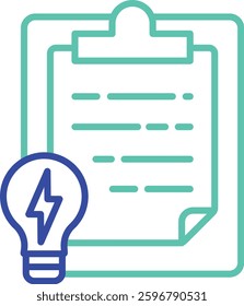 Report outline dual color vector illustration icon design