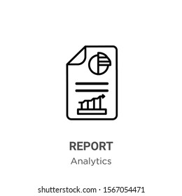 Report outline vector icon. Thin line black report icon, flat vector simple element illustration from editable analytics concept isolated on white background