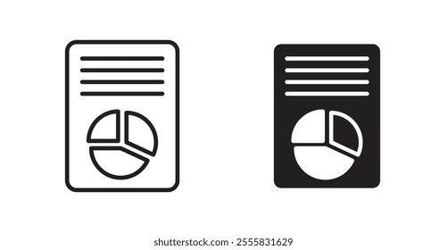 Report outlined and solid icon vector collection.
