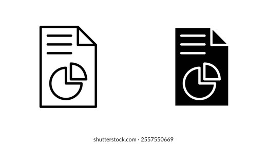 Report outlined and solid icon vector collection.