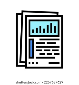 report paper document color icon vector. report paper document sign. isolated symbol illustration