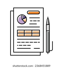 report paper document color icon vector. report paper document sign. isolated symbol illustration