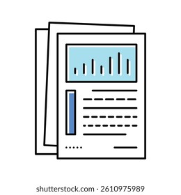 report paper document color icon vector. report paper document sign. isolated symbol illustration