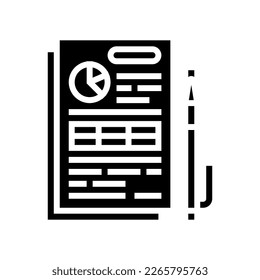 report paper document glyph icon vector. report paper document sign. isolated symbol illustration