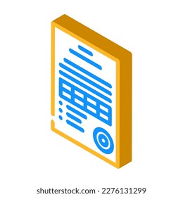 report paper document isometric icon vector. report paper document sign. isolated symbol illustration