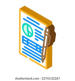 report paper document isometric icon vector. report paper document sign. isolated symbol illustration