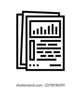 report paper document line icon vector. report paper document sign. isolated contour symbol black illustration