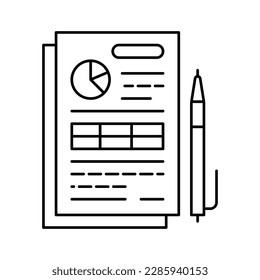 report paper document line icon vector. report paper document sign. isolated contour symbol black illustration