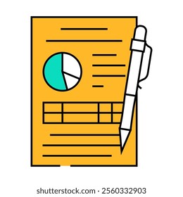report paper document line icon vector. report paper document sign. isolated symbol illustration