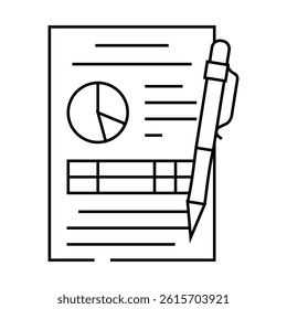 report paper document line icon vector. report paper document sign. isolated contour symbol black illustration