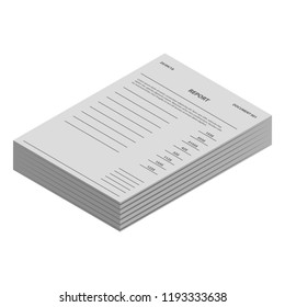 Report paper icon. Isometric of report paper vector icon for web design isolated on white background