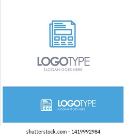 Report, Paper, Sheet, Presentation Blue outLine Logo with place for tagline