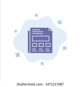 Report, Paper, Sheet, Presentation Blue Icon on Abstract Cloud Background. Vector Icon Template background