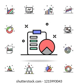 report in the pie chart colored icon. Business charts icons universal set for web and mobile on white background