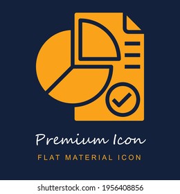Report premium material ui ux isolated vector icon in navy blue and orange colors