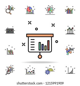 report presentation colored icon. Business charts icons universal set for web and mobile