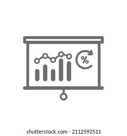 report presentation icon.  analysis symbol, flat design isolated on white background.