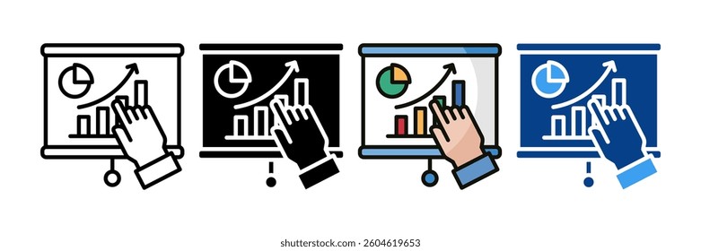 Report Presentation Icon Set Multiple Style Collection