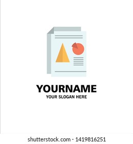 Report, Presentation, Pie, Chart, Business Business Logo Template. Flat Color