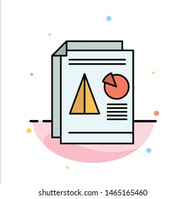 Report, Presentation, Pie, Chart, Business Abstract Flat Color Icon Template. Vector Icon Template background