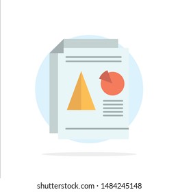 Report, Presentation, Pie, Chart, Business Abstract Circle Background Flat color Icon. Vector Icon Template background