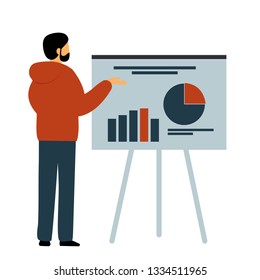 Report, presentation. Staff education. Seminar, professional development, lecture, workshop. Report, presentation. Vector illustration.