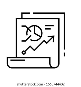 Report prospects line icon, concept sign, outline vector illustration, linear symbol.