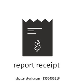 Report receipt , icon, black. Element mobile concept and web apps illustration. Thin line icon for website design and development, app development. Vector icon