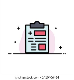 Report, Record, Health, Healthcare  Business Flat Line Filled Icon Vector Banner Template